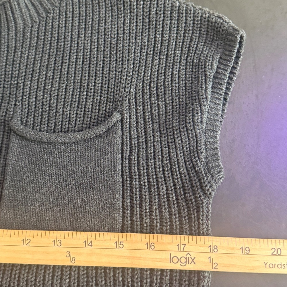 Lillusory Cropped Sweater Patch Pocket Distressed Size XS Boxy Knit Grunge - Picture 6 of 12